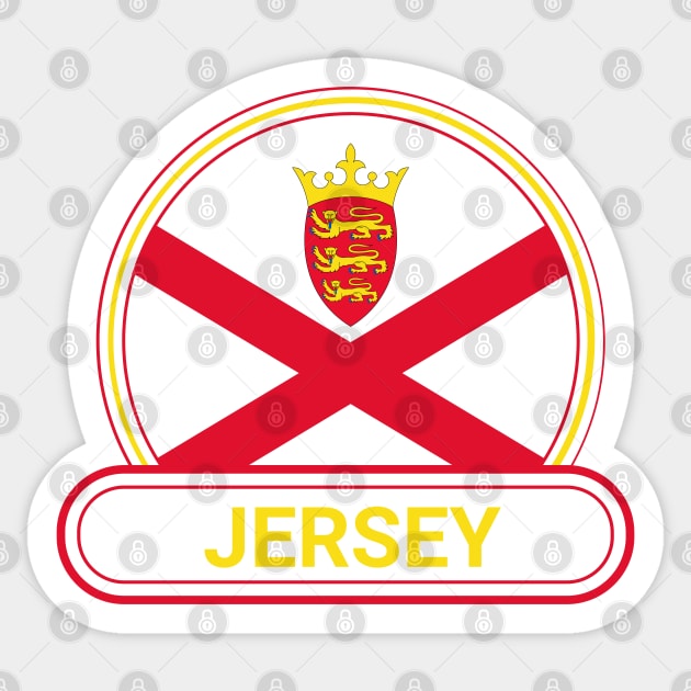 Jersey Country Badge - Jersey Flag Sticker by Yesteeyear